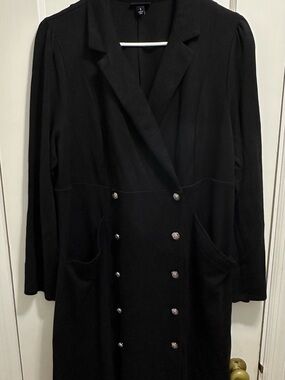 Torrid: 1X Black Blazer Style Dress with Buttons